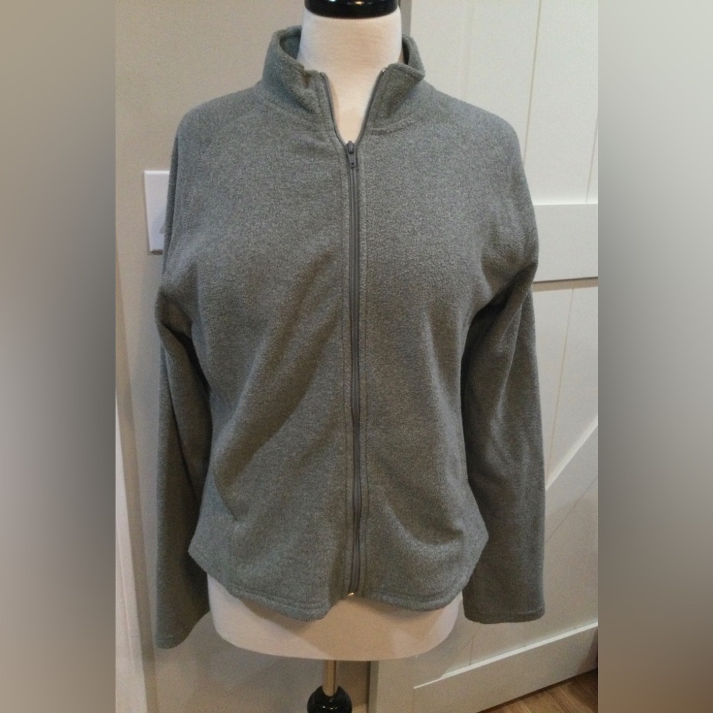 Hanes Light Gray Zip-Up Utility Jacket